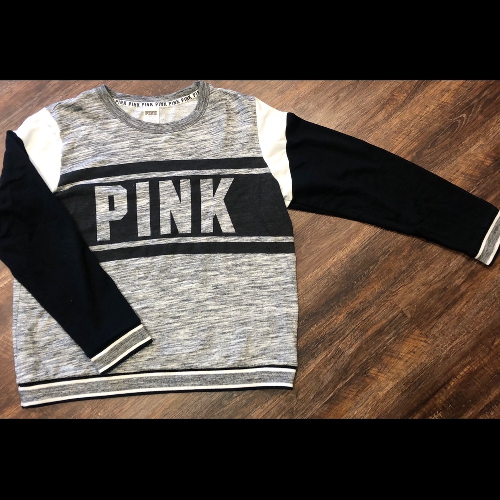 PINK long sleeve crew neck sweater